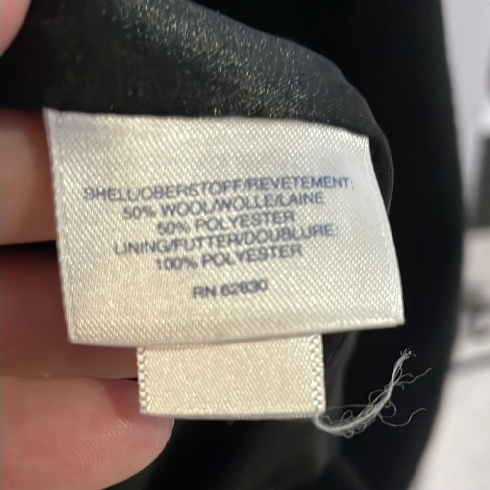 Lands' End Black Car Coat with Notched Lapel - Picture 5 of 5
